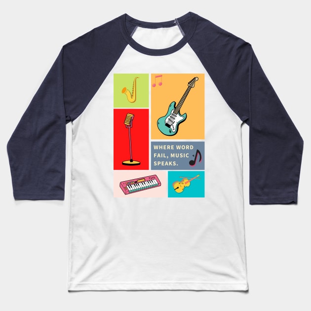 musical instrument Baseball T-Shirt by BndhtArt